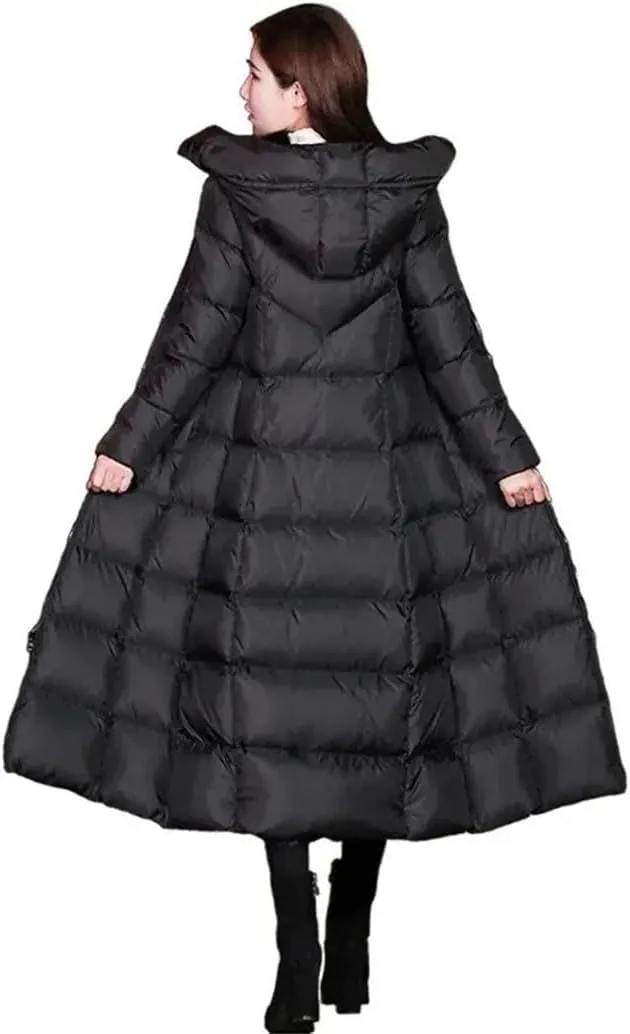 Haitpant Women's Winter Cold Coats Long Parkas Warm Down Basic Jacket Cotton Padded Outwear Hooded Windproof Overcoat
