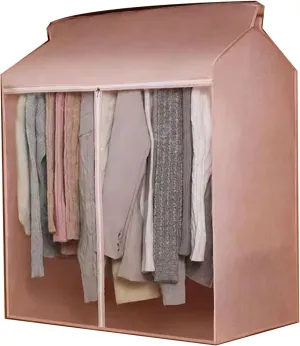 Hanging Garment Bag, garmet Bags with Metal Zipper, Transparent Window, Suitable for Coats, Jackets, Shirts(Pink,80x50x90cm x20x35in)