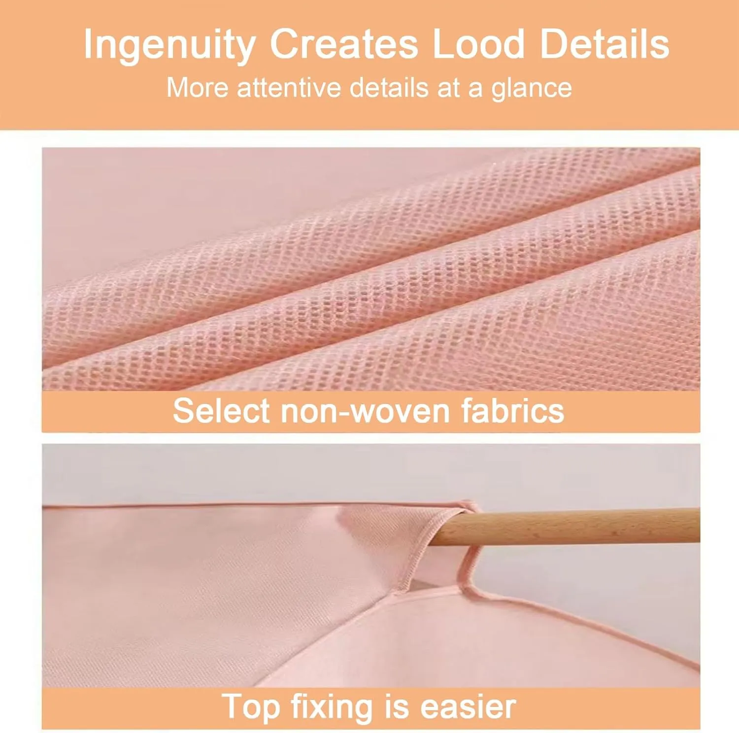Hanging Garment Bag, garmet Bags with Metal Zipper, Transparent Window, Suitable for Coats, Jackets, Shirts(Pink,80x50x90cm x20x35in)