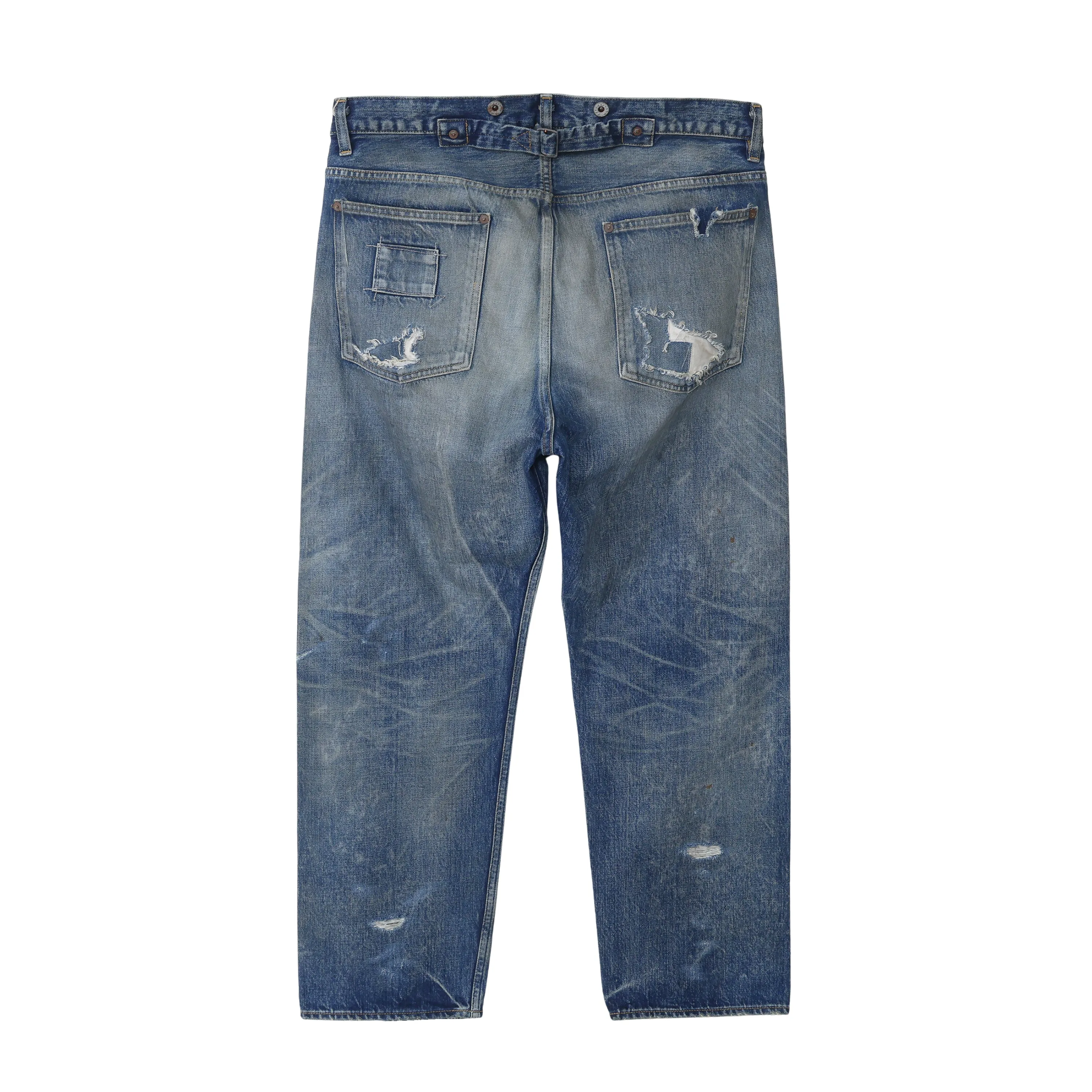 HARD AGING DENIM PANTS. RELAXED