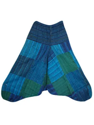 Harem Pants, Yoga Pant, Genie Hippie Pants, Blue Vintage Hues Loose Cotton Pant S/M/L