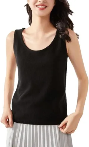 Hgvcfcv Women O-Neck Wool Camisole Office Lady Vest Solid Warm Soft Tank Tops