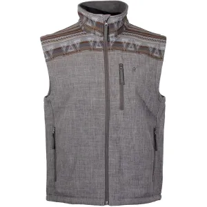 Hooey Men's Softshell Vest In Grey/ Brown And Tan Aztec