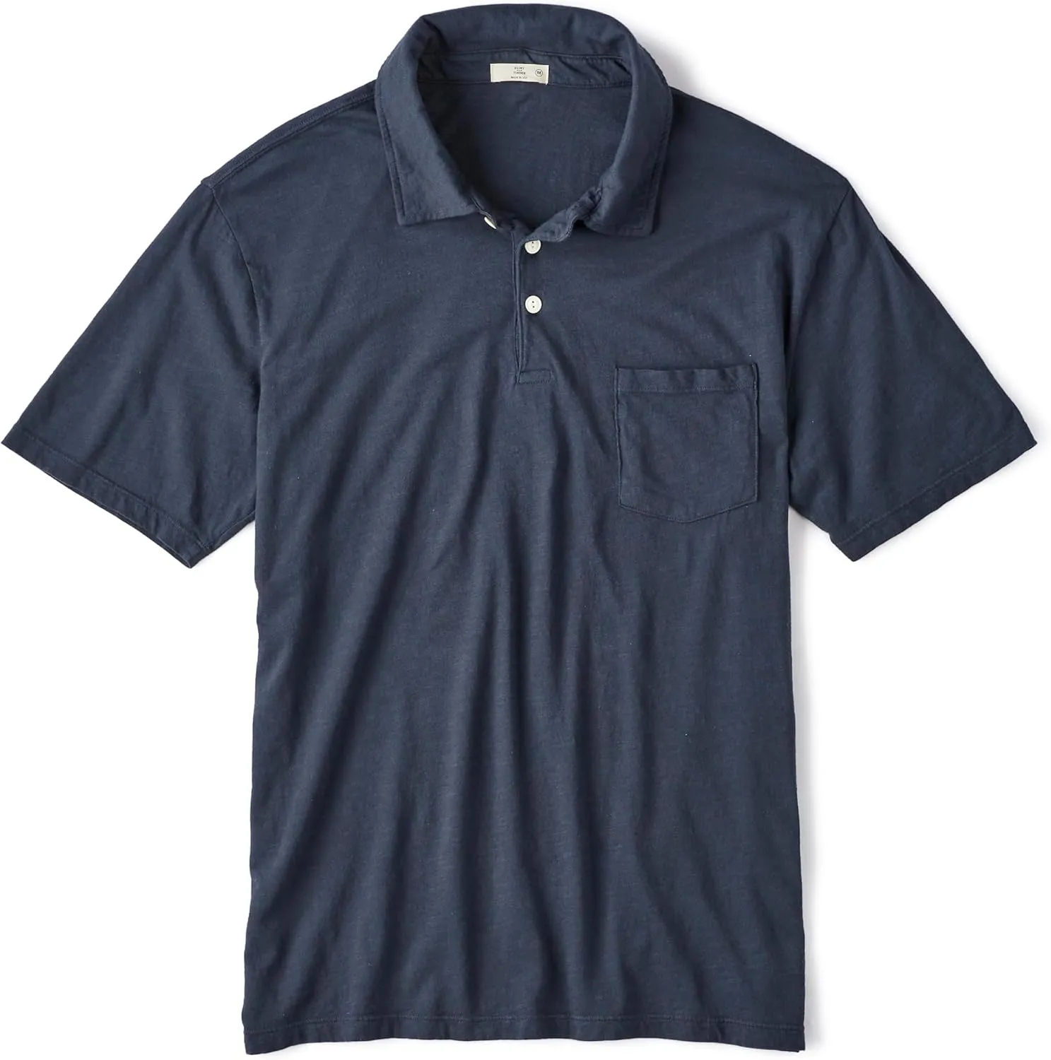 Huckberry Flint & Tinder The Vintage Slub Polo Shirt, Soft and Durable Polo Shirt with Chest Pocket - Made in The USA