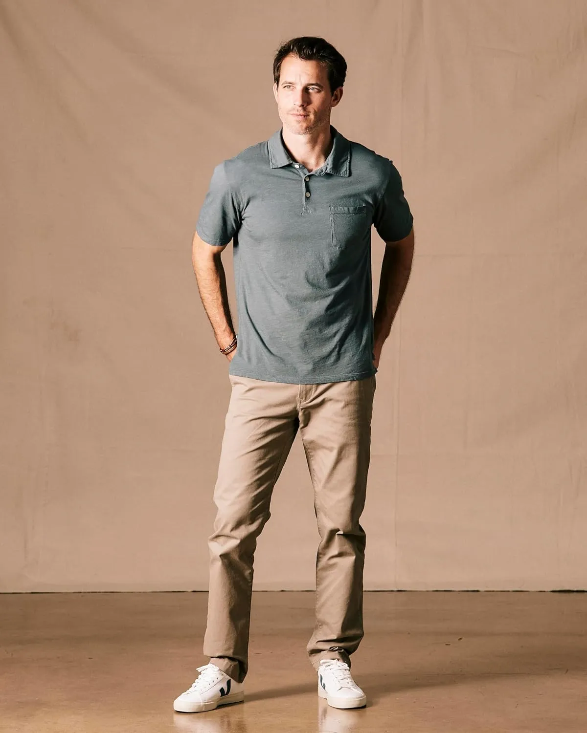 Huckberry Flint & Tinder The Vintage Slub Polo Shirt, Soft and Durable Polo Shirt with Chest Pocket - Made in The USA