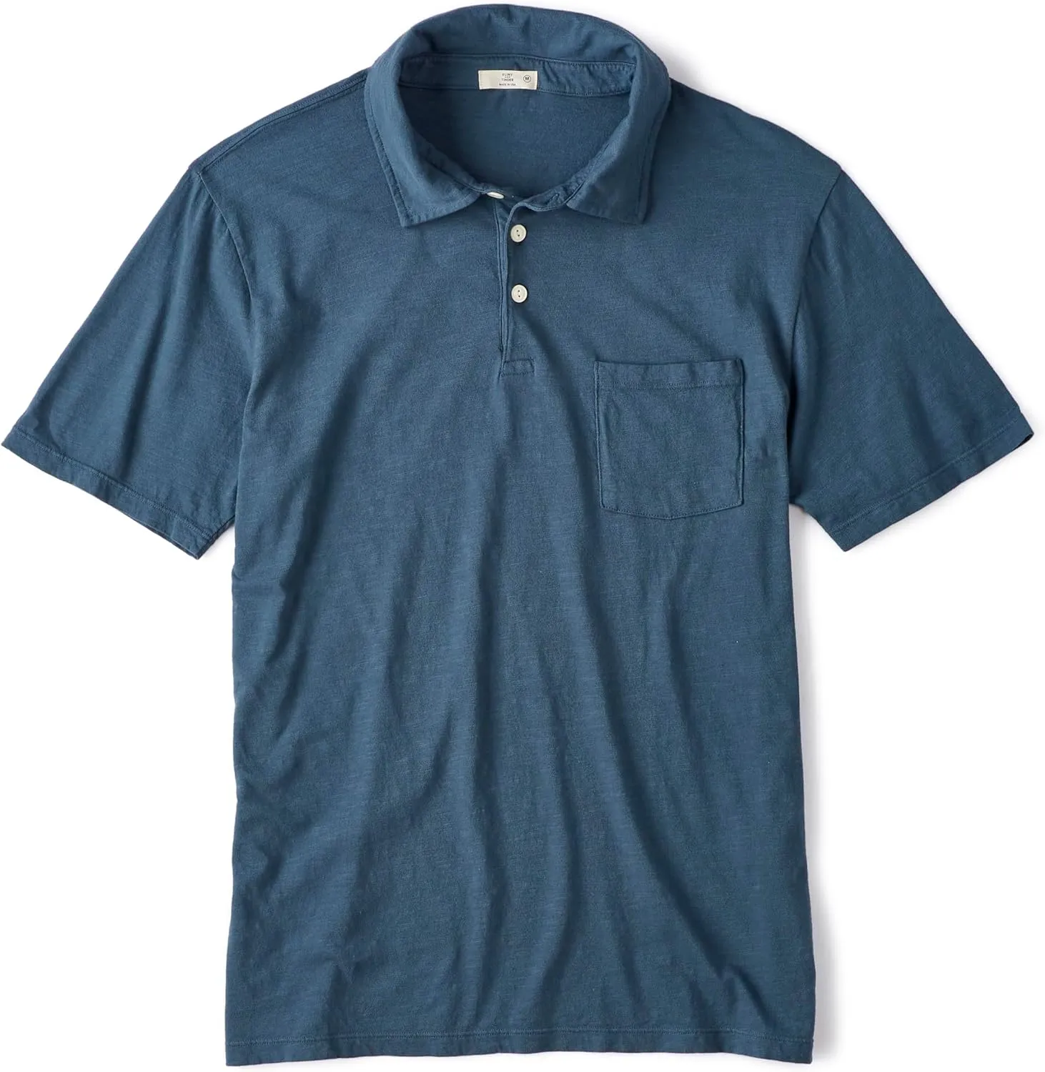Huckberry Flint & Tinder The Vintage Slub Polo Shirt, Soft and Durable Polo Shirt with Chest Pocket - Made in The USA