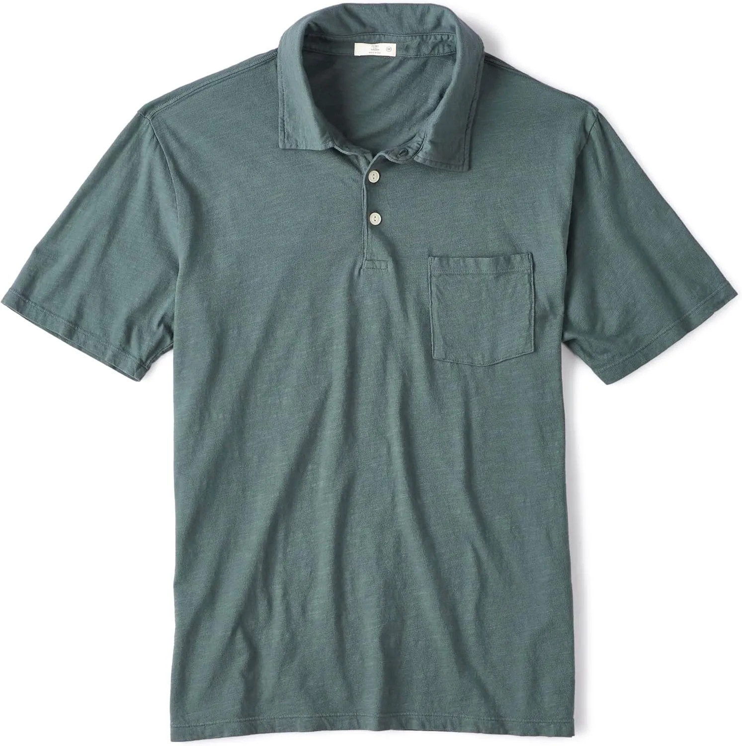 Huckberry Flint & Tinder The Vintage Slub Polo Shirt, Soft and Durable Polo Shirt with Chest Pocket - Made in The USA
