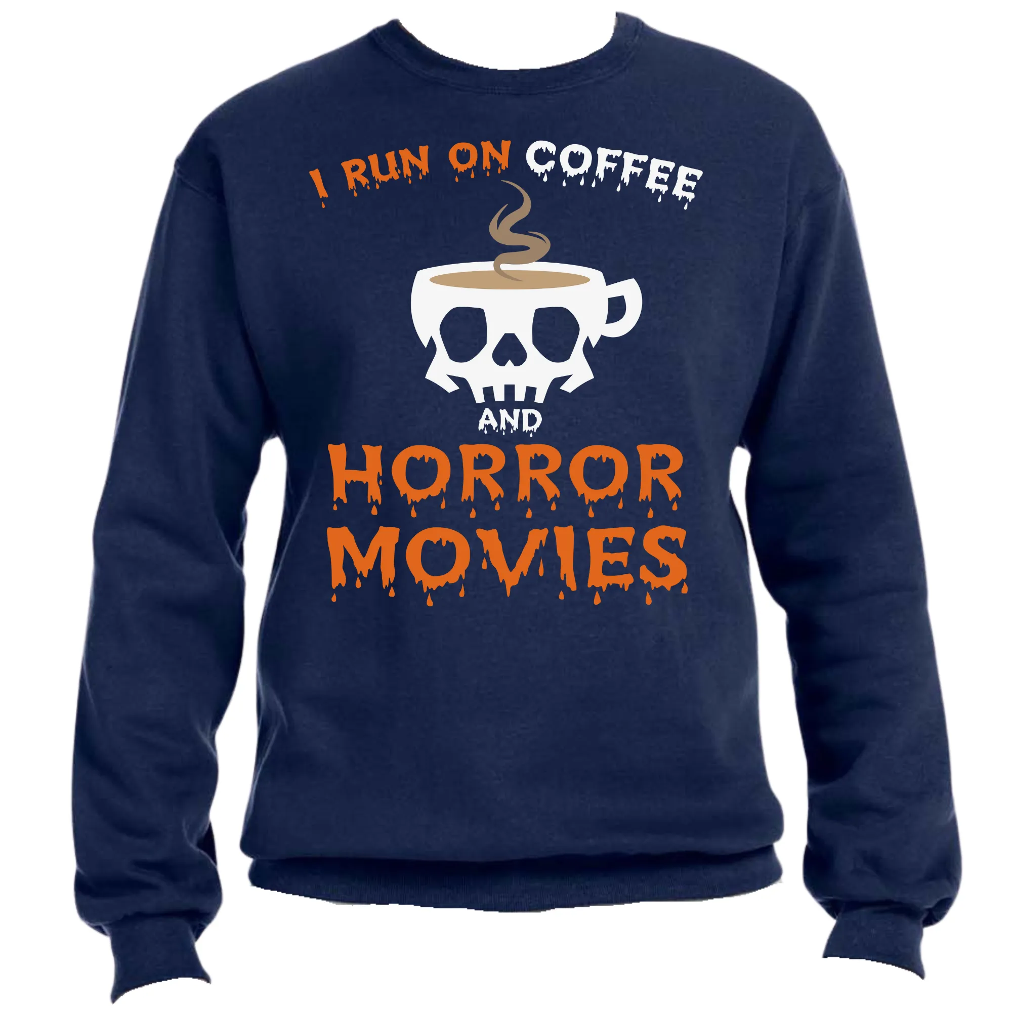 I Run on Coffee Unisex Halloween Sweater – Cozy Fit, Fun & Festive Vibes
