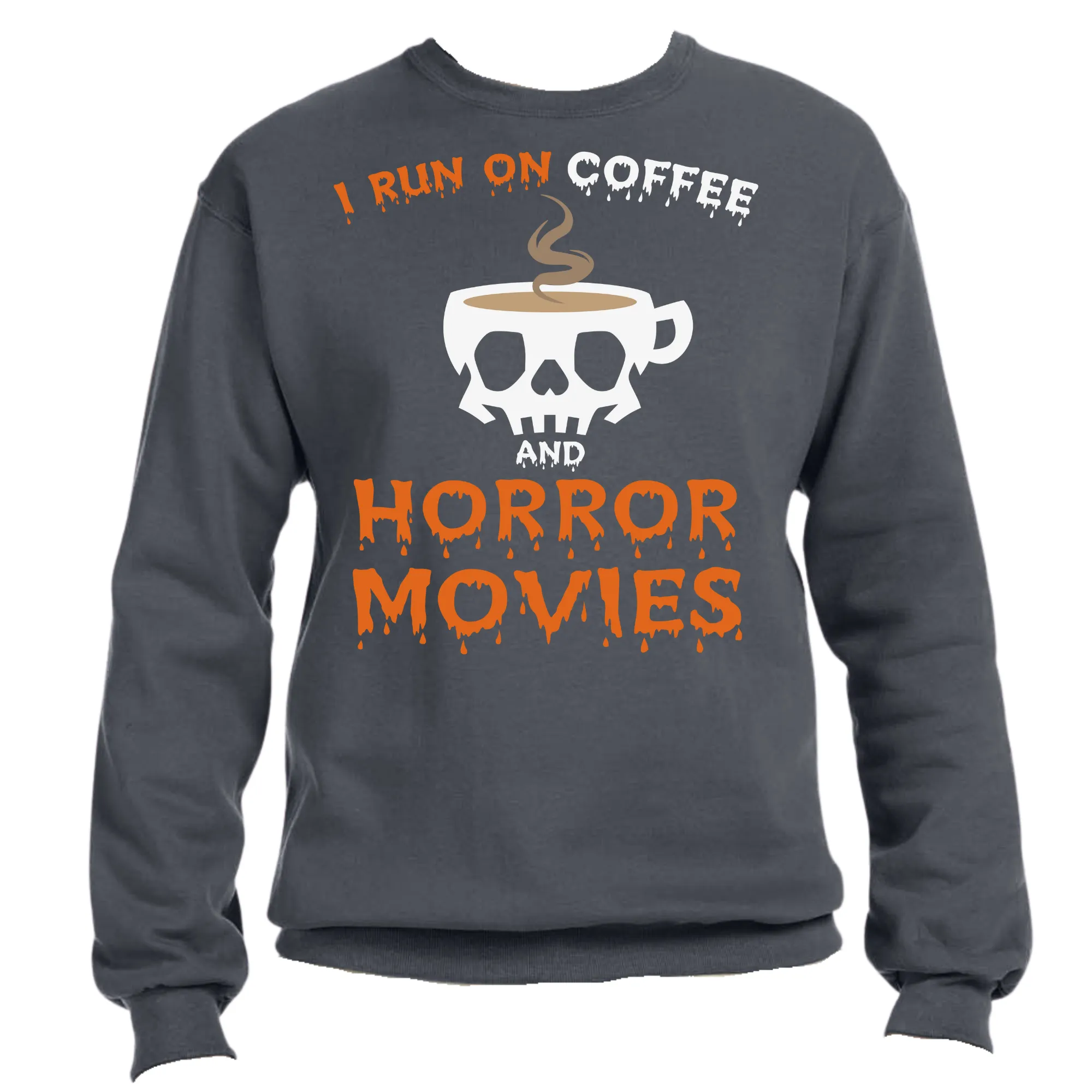 I Run on Coffee Unisex Halloween Sweater – Cozy Fit, Fun & Festive Vibes