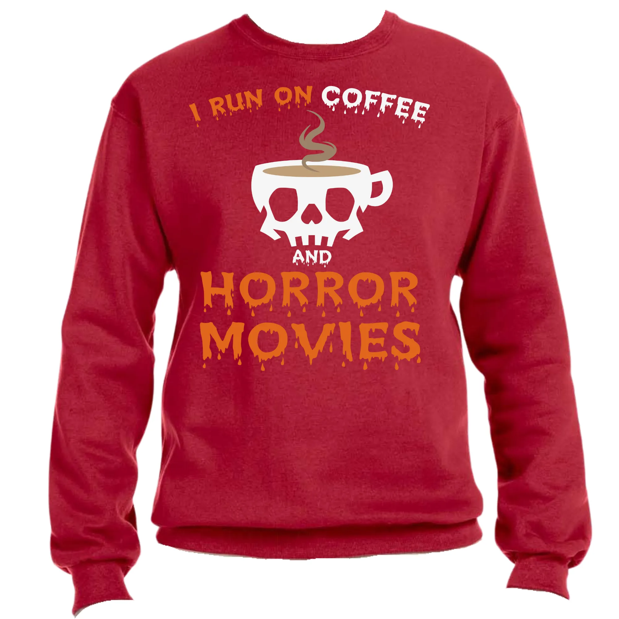 I Run on Coffee Unisex Halloween Sweater – Cozy Fit, Fun & Festive Vibes