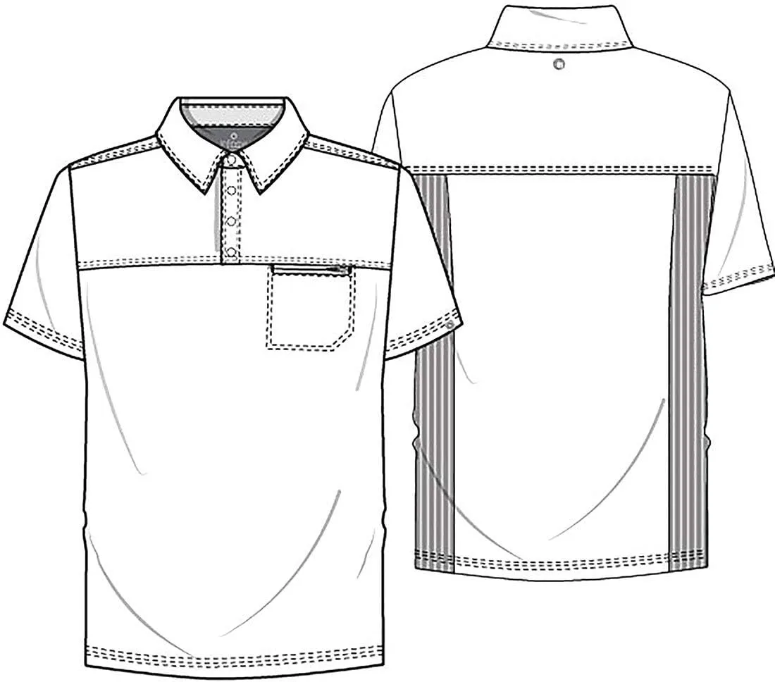 Infinity Cherokee Mens Scrub Top Modern Fit Polo T-Shirt with Zipper Chest Pocket CK825A