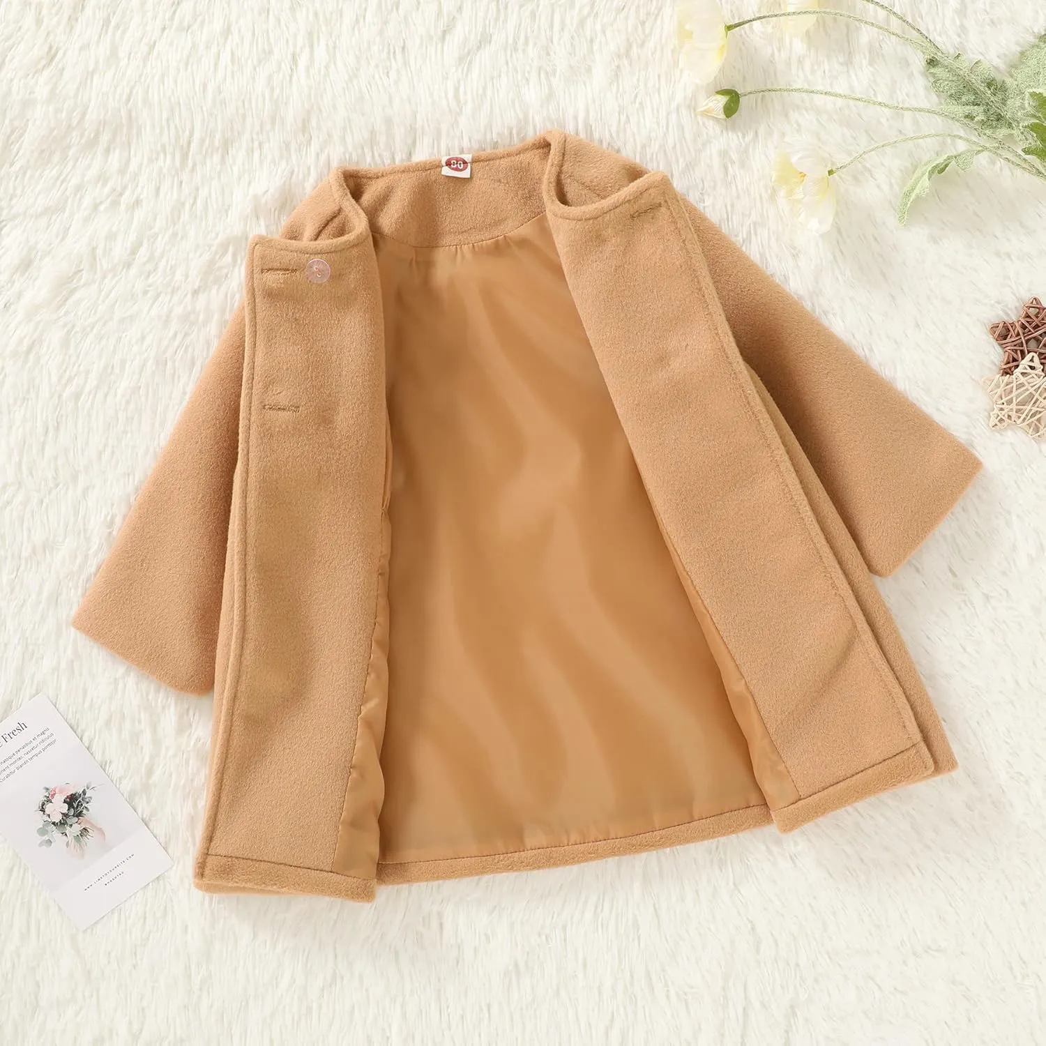 JEELLIGULAR Toddler Baby Girl Coats Kids Cloak Button Warm Thick Jacket Clothes Baby Fall Winter Outwear Clothes Set