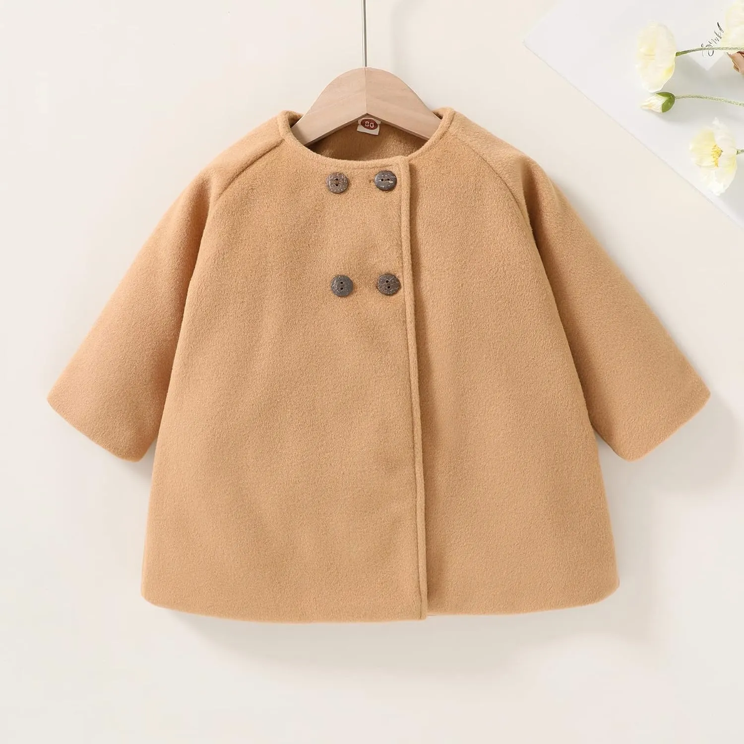 JEELLIGULAR Toddler Baby Girl Coats Kids Cloak Button Warm Thick Jacket Clothes Baby Fall Winter Outwear Clothes Set