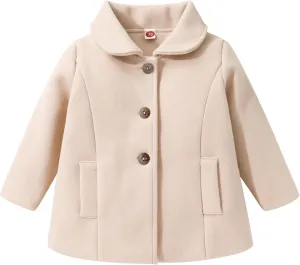 JEELLIGULAR Toddler Baby Girl Coats Kids Cloak Button Warm Thick Jacket Clothes Baby Fall Winter Outwear Clothes Set