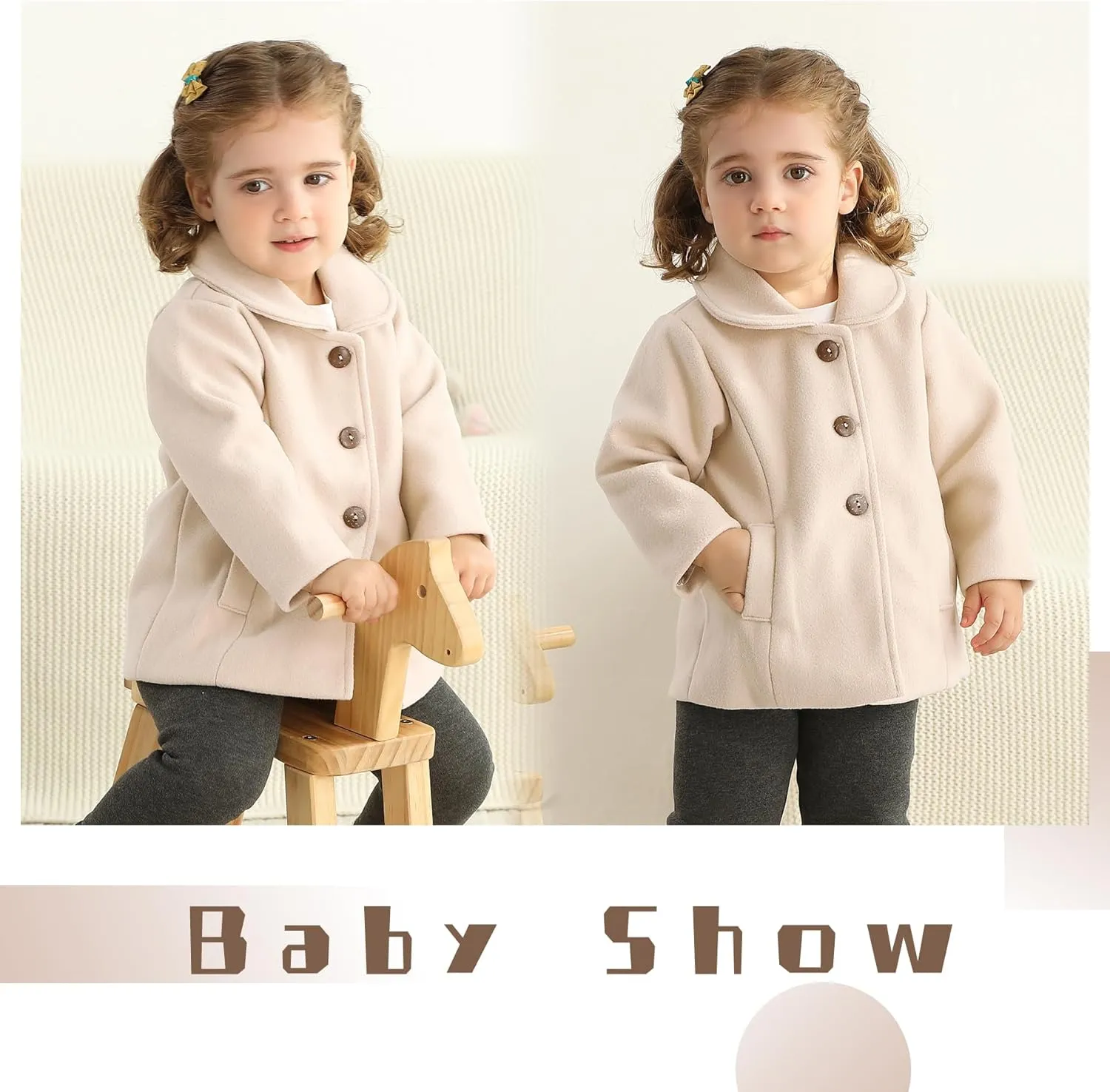 JEELLIGULAR Toddler Baby Girl Coats Kids Cloak Button Warm Thick Jacket Clothes Baby Fall Winter Outwear Clothes Set