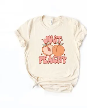 Just Peachy Colorful Peach Short Sleeve Graphic Tee | Cream