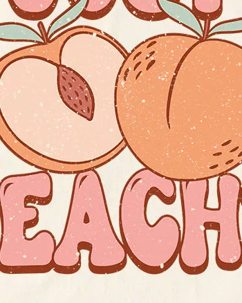 Just Peachy Colorful Peach Short Sleeve Graphic Tee | Cream