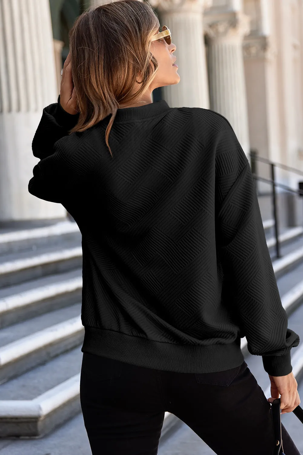kesley Texture Zip Up Baseball Collar Long Sleeve Jacket