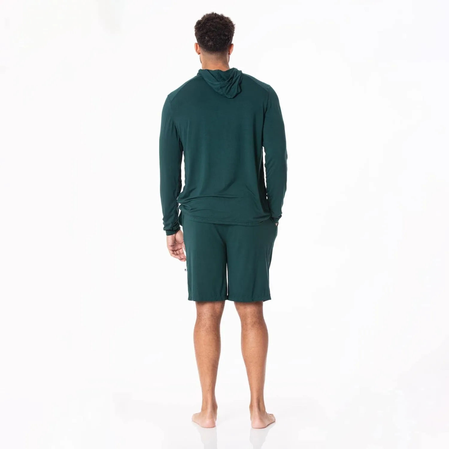 KICKEE Mens Long Sleeve Hooded Tee, Ultra Soft Bamboo Viscose, All-Day Comfy Hoodie T-Shirt