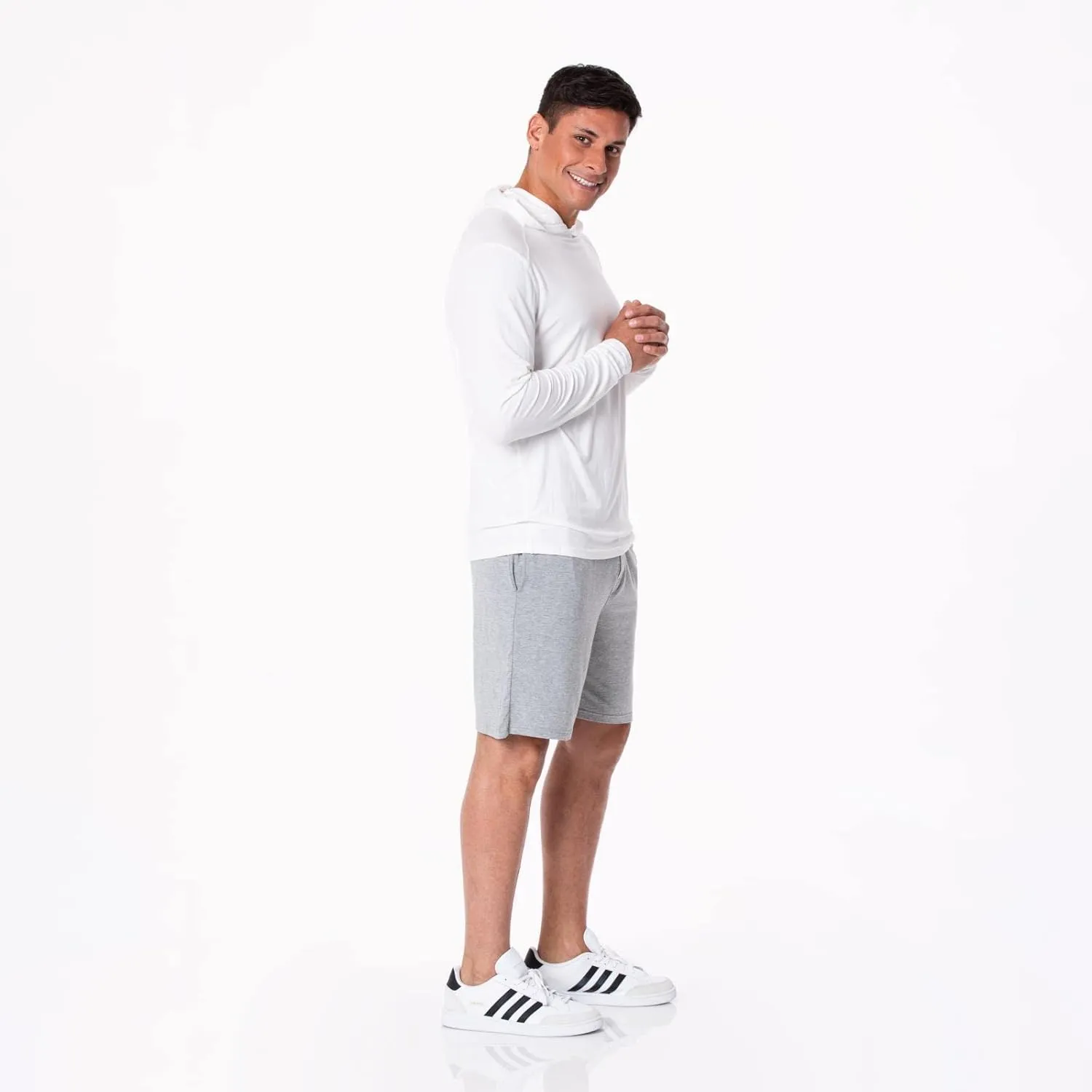 KICKEE Mens Long Sleeve Hooded Tee, Ultra Soft Bamboo Viscose, All-Day Comfy Hoodie T-Shirt
