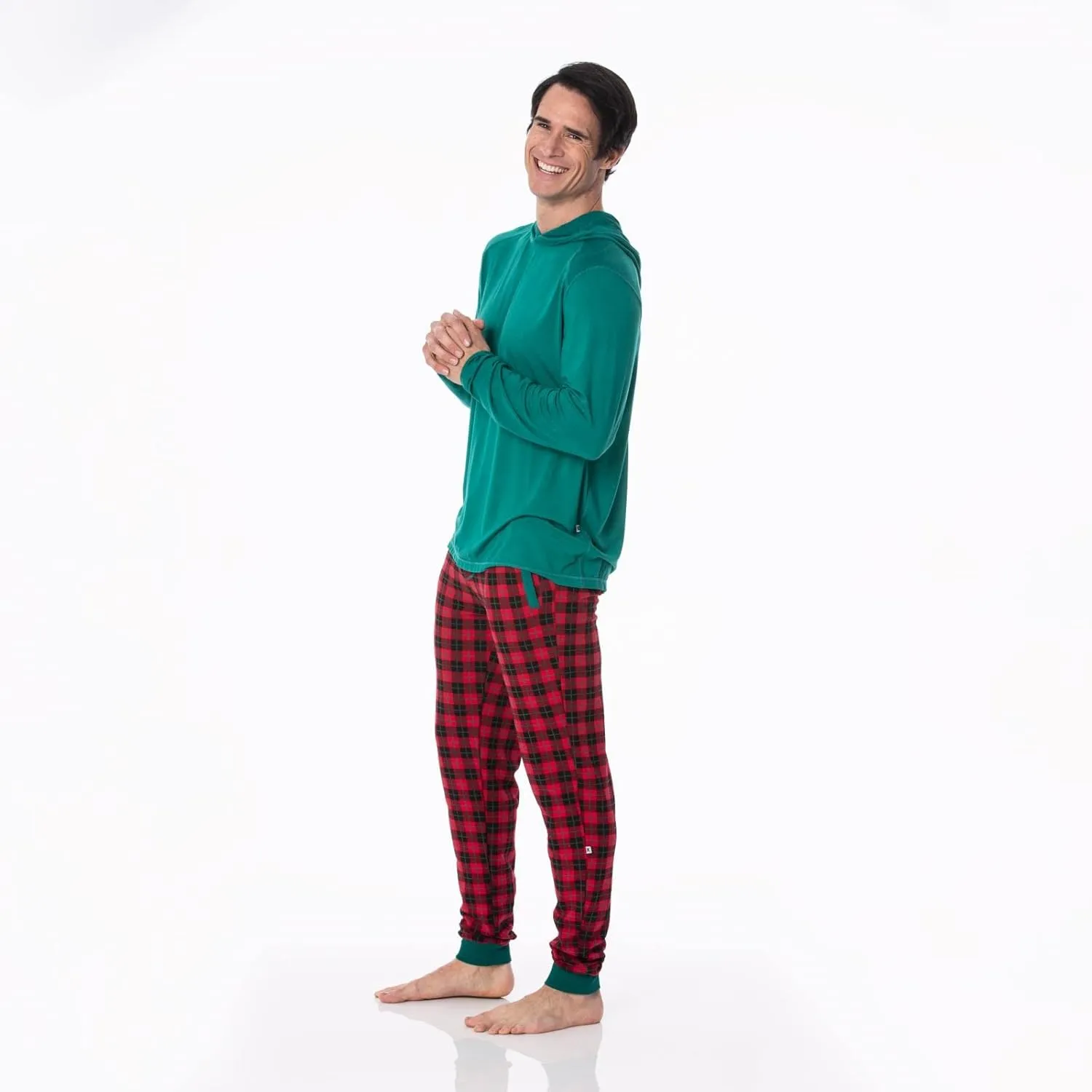 KICKEE Mens Long Sleeve Hooded Tee, Ultra Soft Bamboo Viscose, All-Day Comfy Hoodie T-Shirt