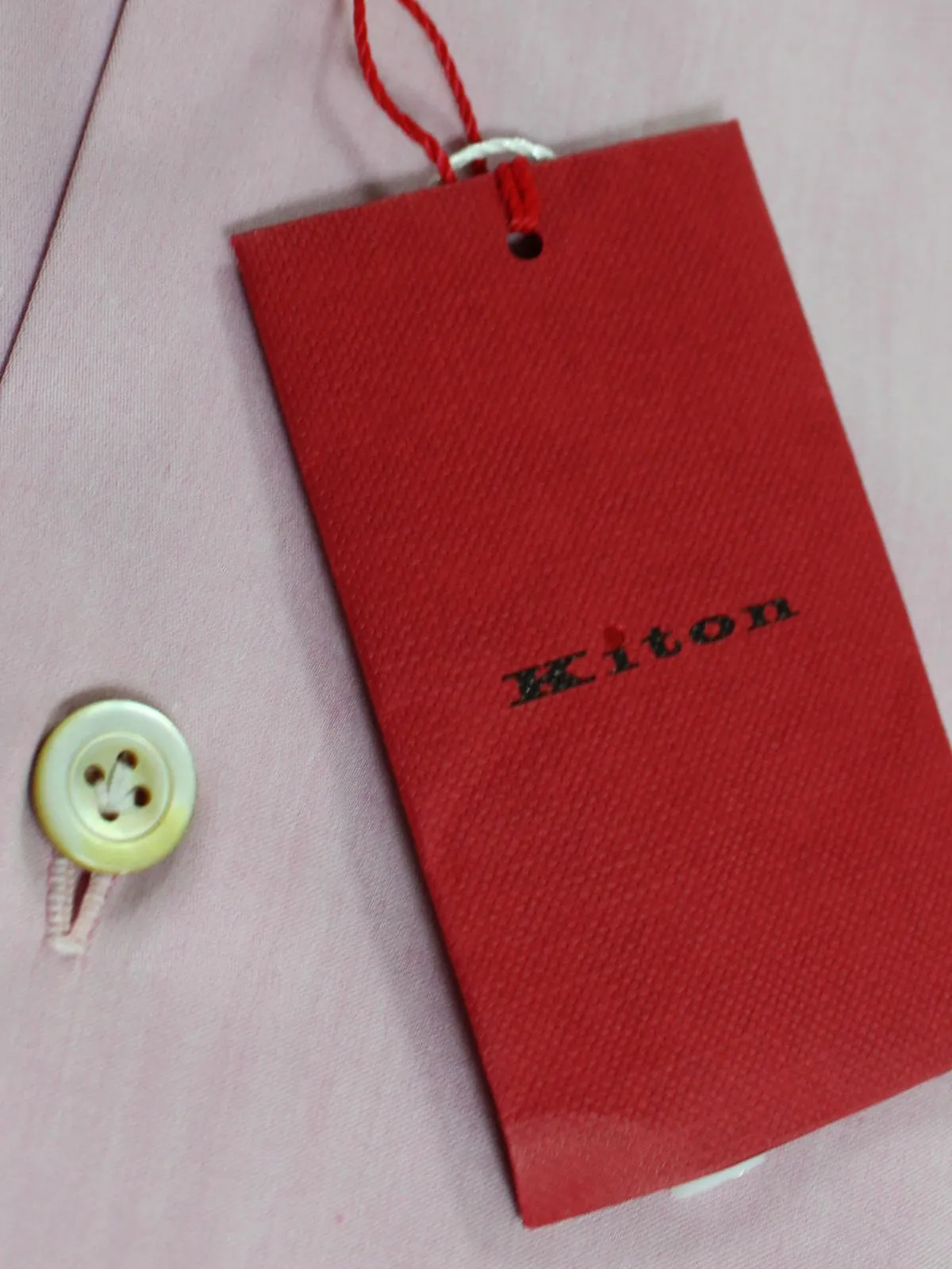 Kiton Dress Shirt Pink Solid Spread Collar 40 - 15 3/4 REDUCED - SALE