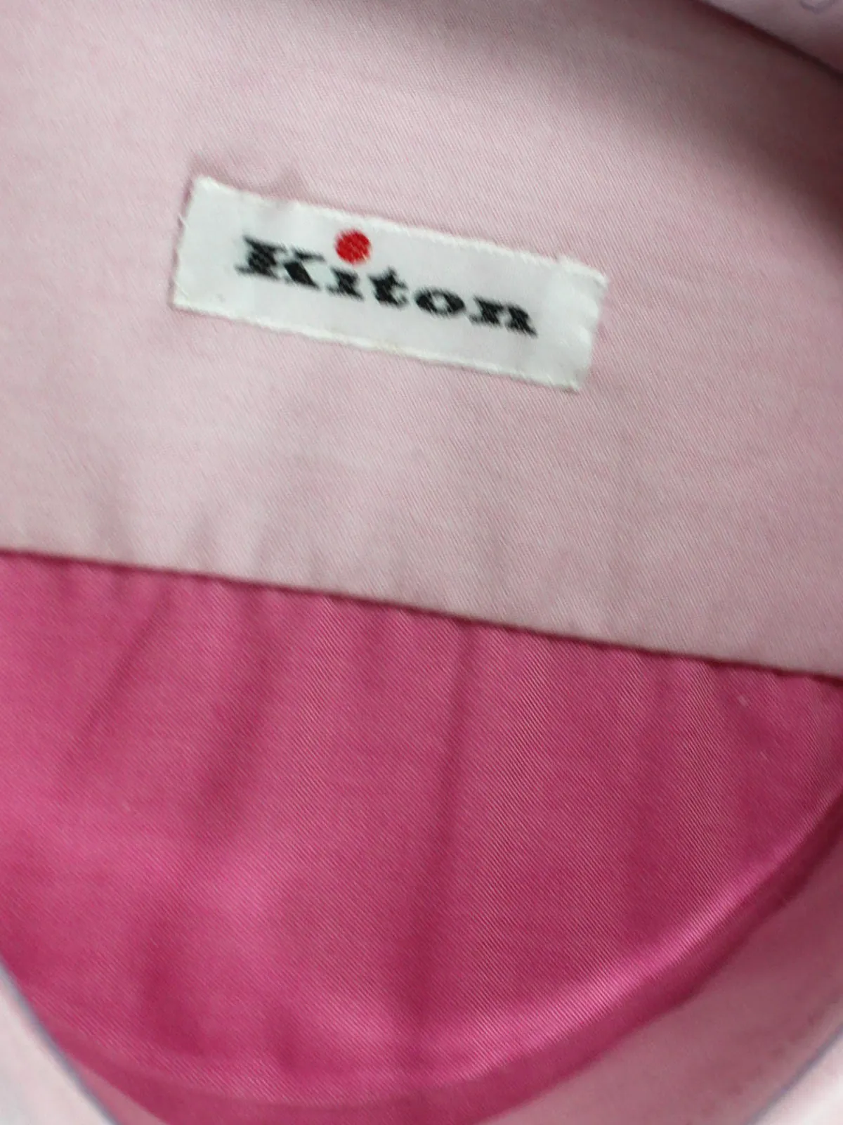 Kiton Dress Shirt Pink Solid Spread Collar 40 - 15 3/4 REDUCED - SALE