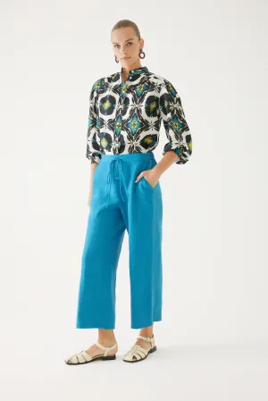 Lace-up Detailed Petroleum Trousers
