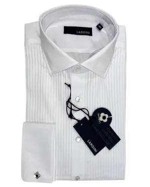 Lardini Tuxedo Shirt White Pleated Front 42 - 16 1/2