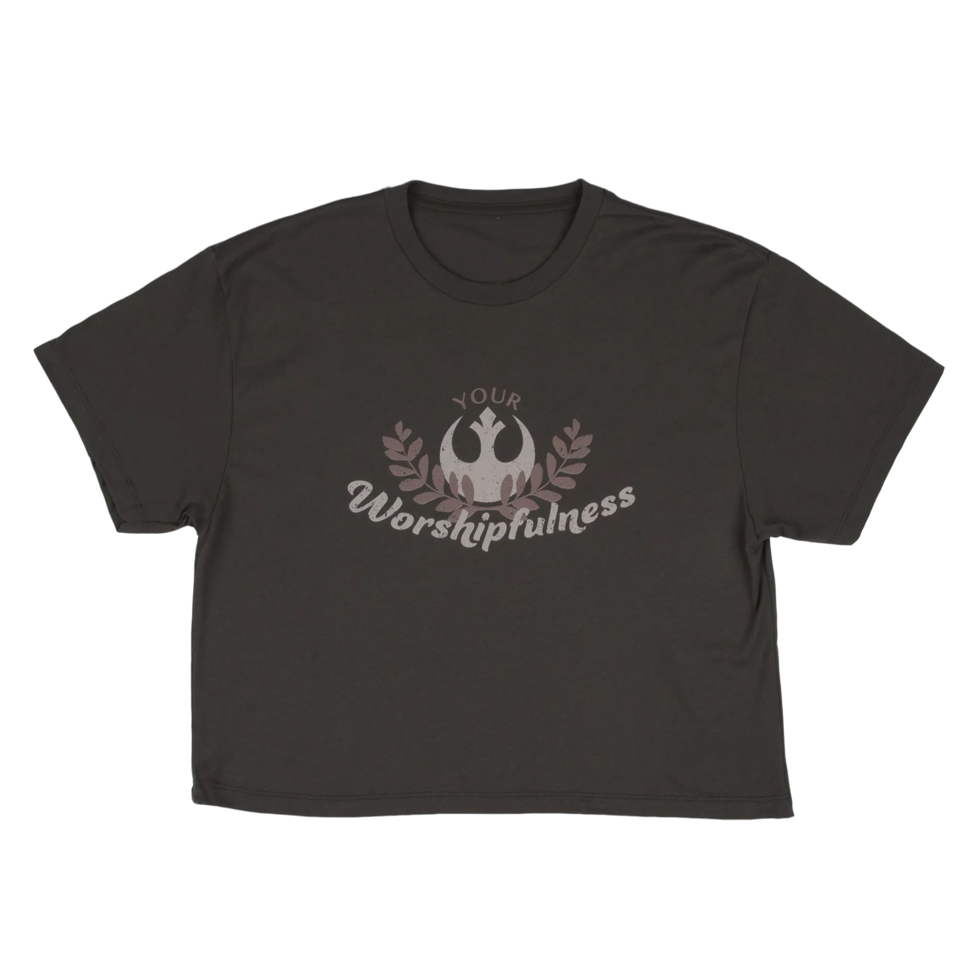 Leia Your Worshipfulness Cropped Charcoal Tee