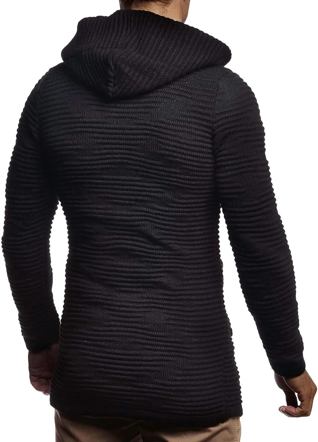 Leif Nelson Men's Sweatshirt Cardigan Slim Fit | Men Sweat Jacket with a Hood | Modern Hoody Pullover Hoodie | LN5715