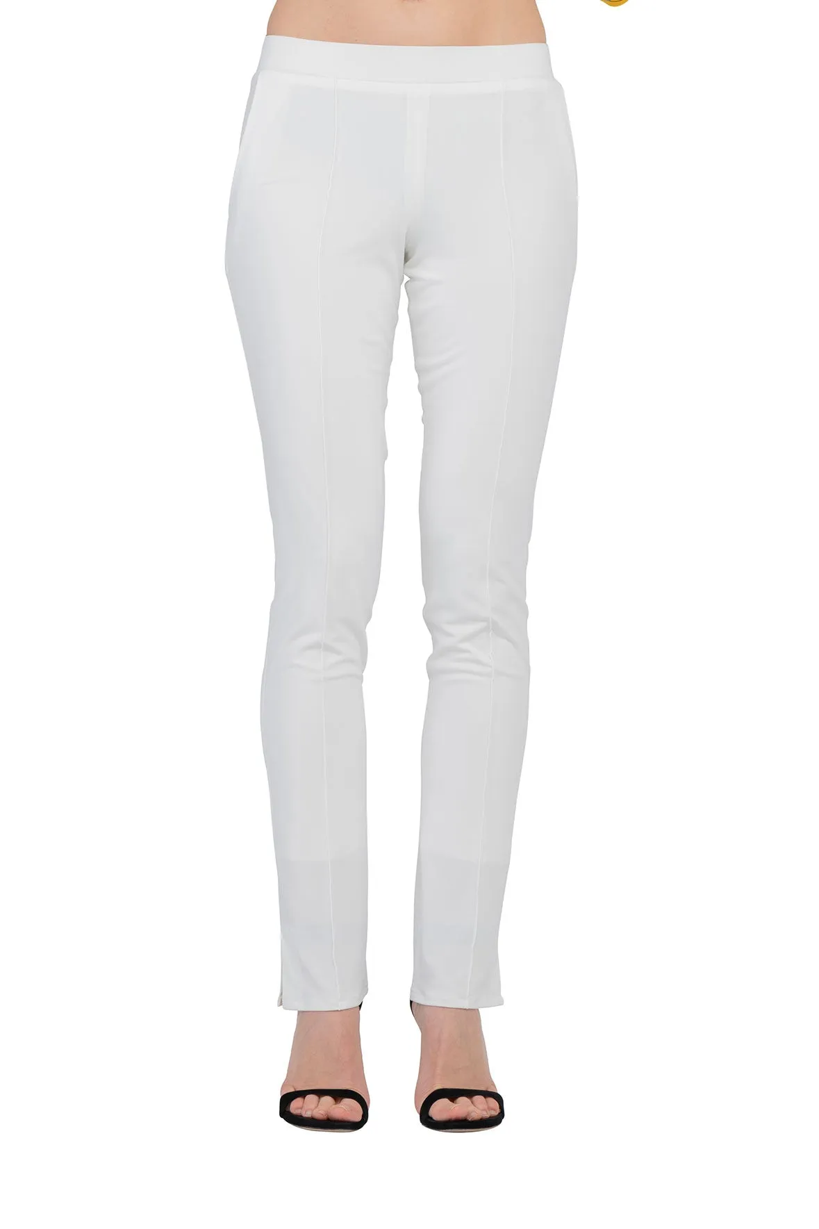 Lined Pocket Slit Bottom Striped Pants