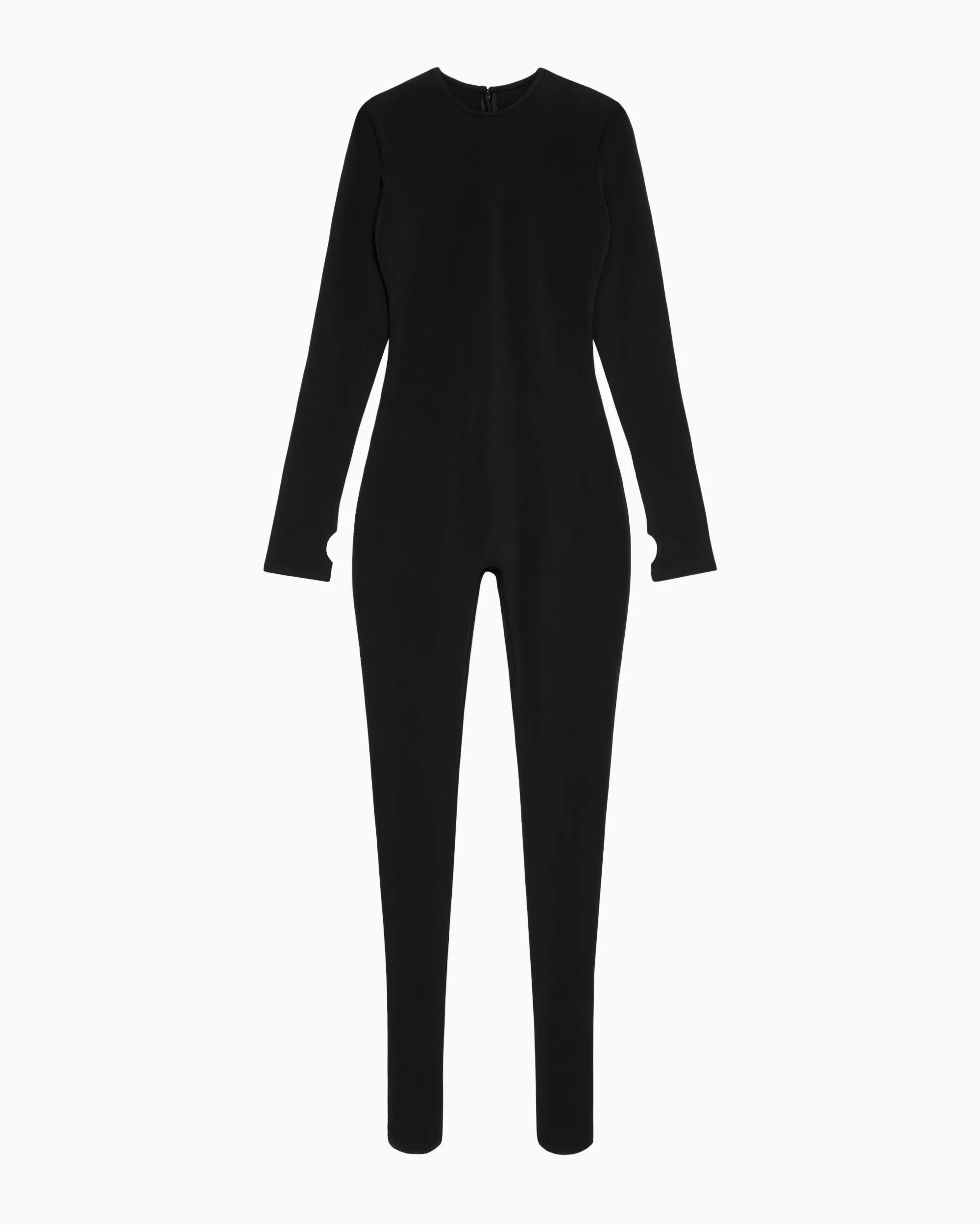 Long Sleeve Footed Catsuit | Black