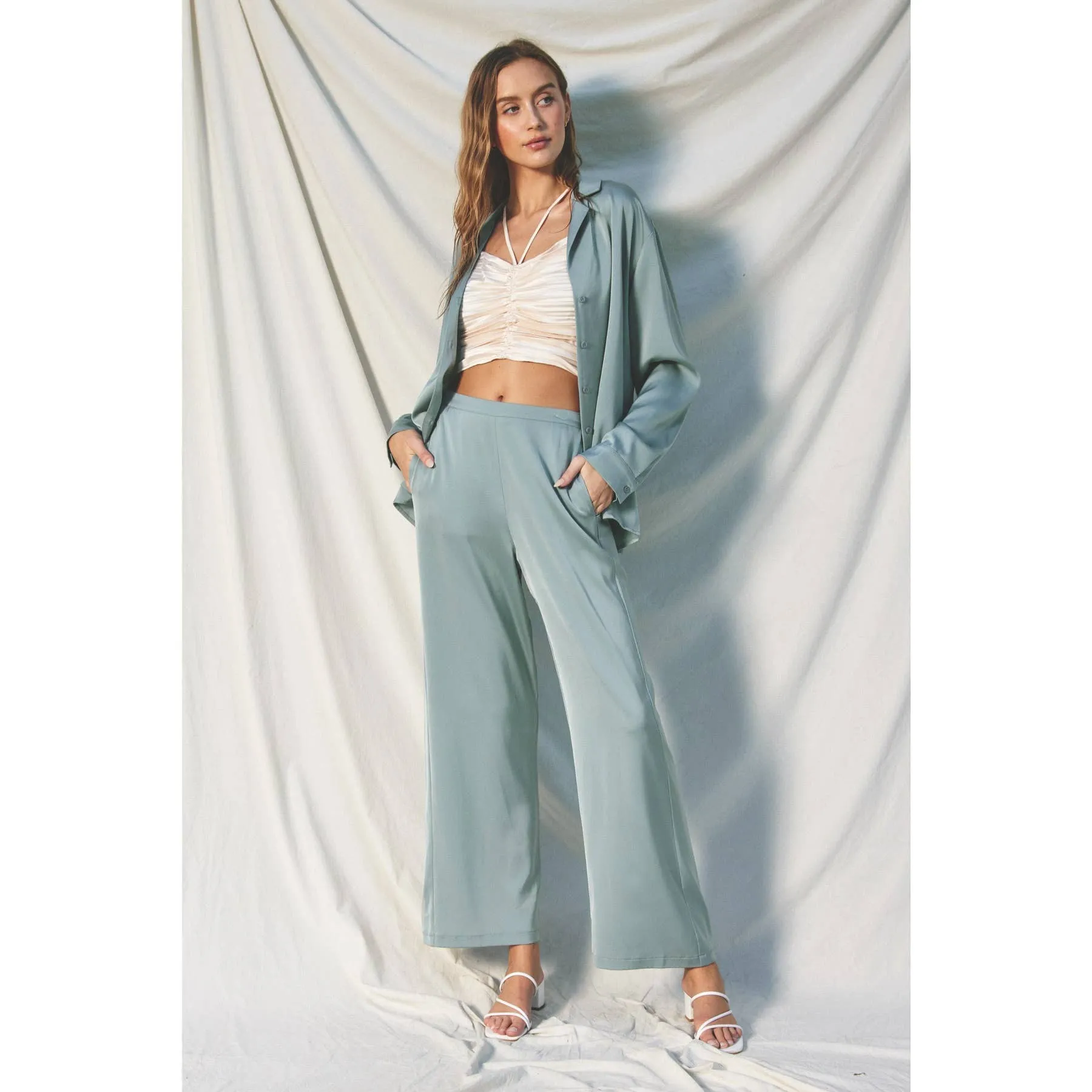 Luna Pants & Shirt Set // Seafoam