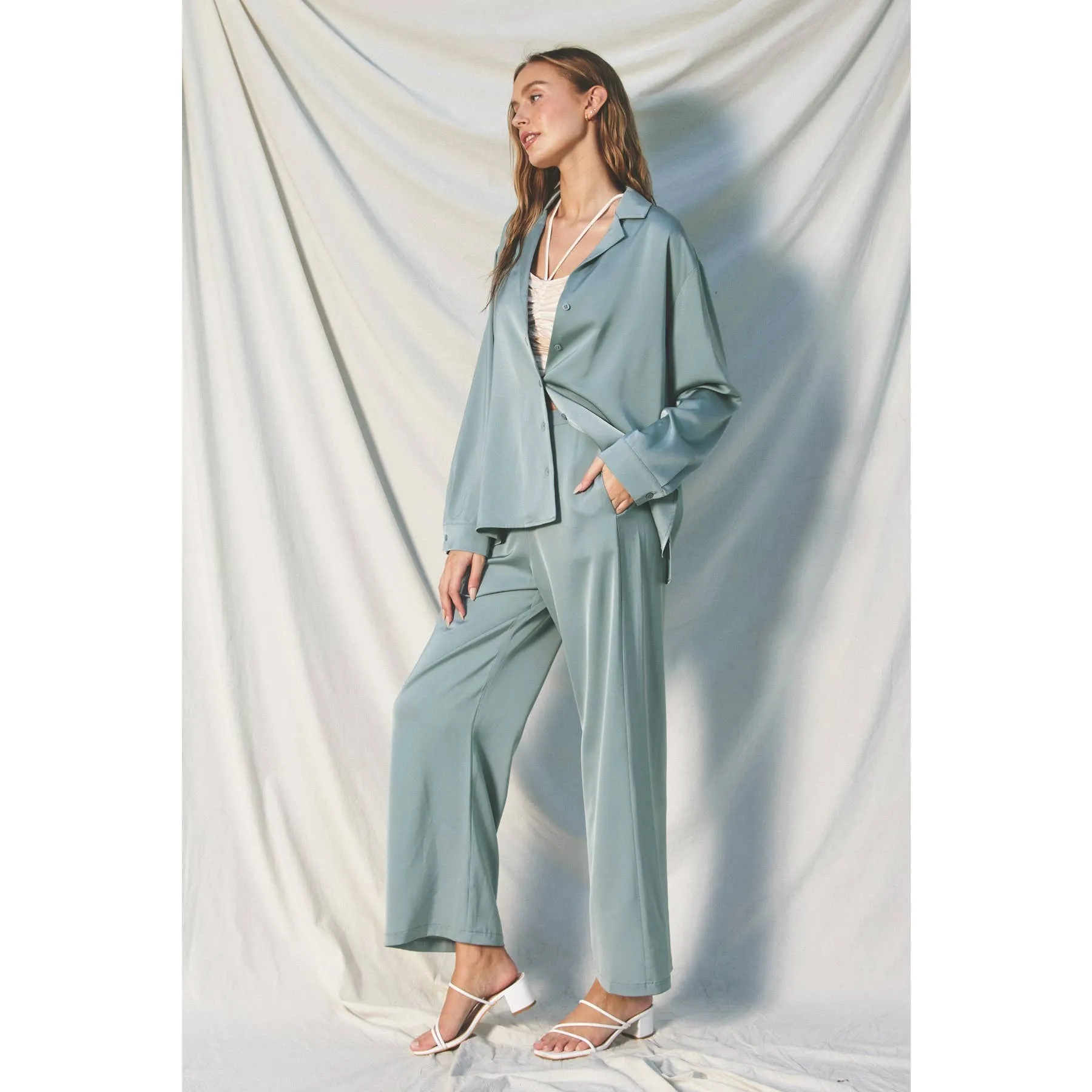 Luna Pants & Shirt Set // Seafoam