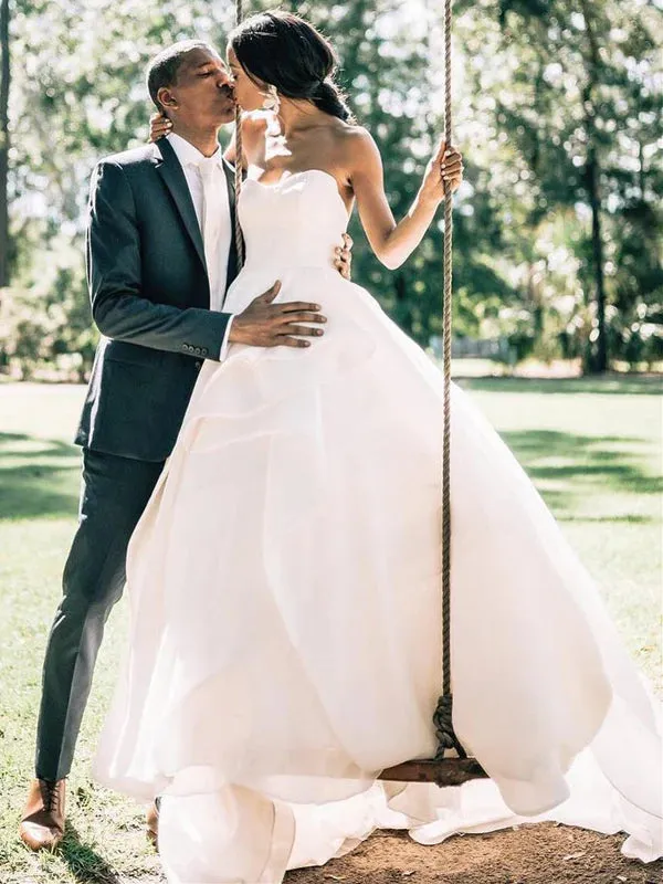 Luolandi Marvelous Taffeta Ball Gown Wedding Dresses Sweetheart Bridal Gowns Off Shoulder Floor Length Elegant