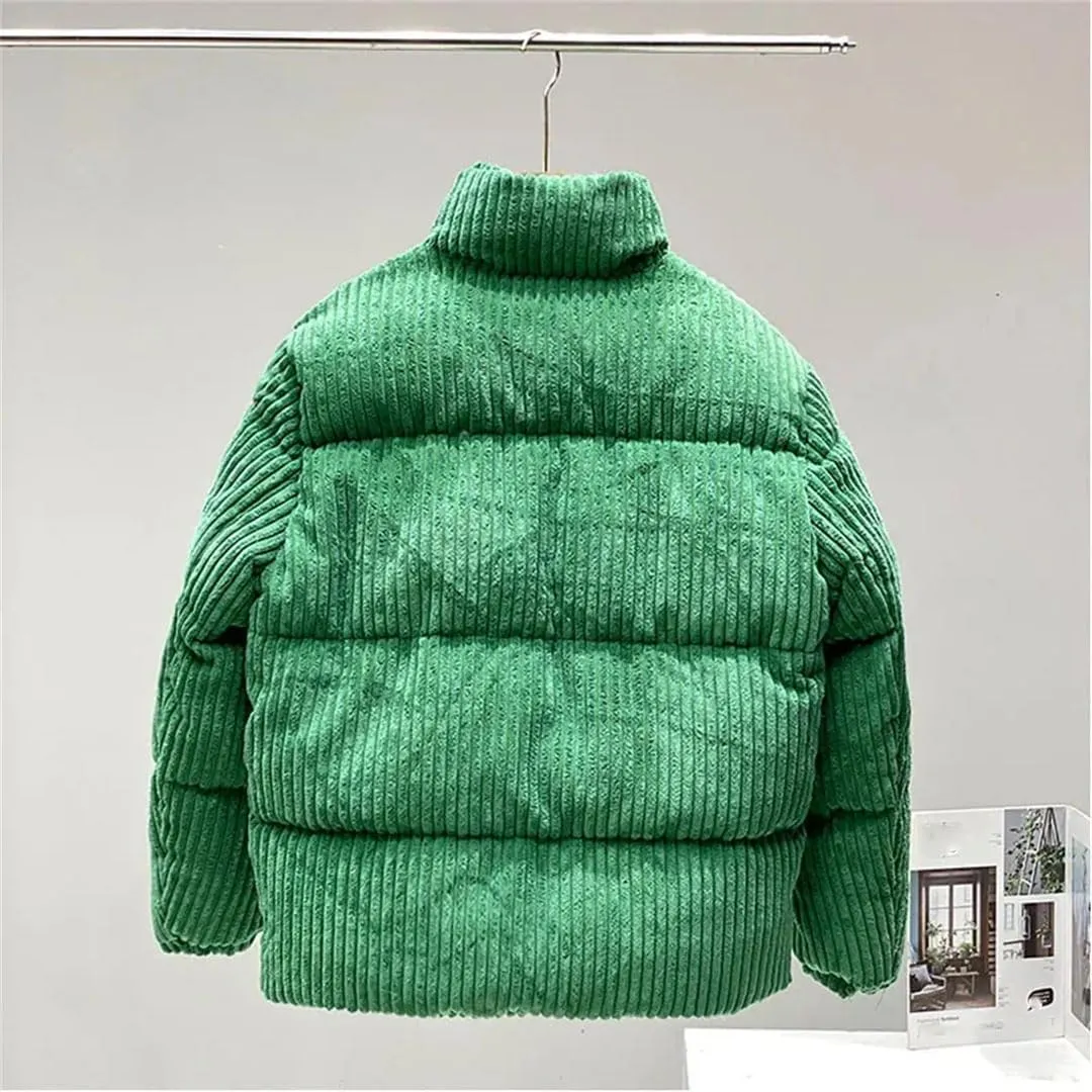 Male Thickened Retro Corduroy Jacket Padded Collar Casual Cotton-Padded Coat