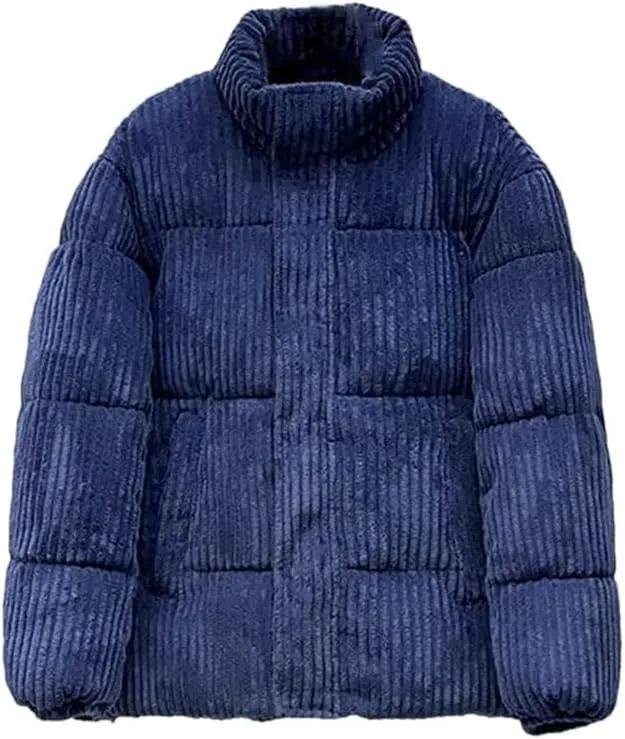 Male Thickened Retro Corduroy Jacket Padded Collar Casual Cotton-Padded Coat