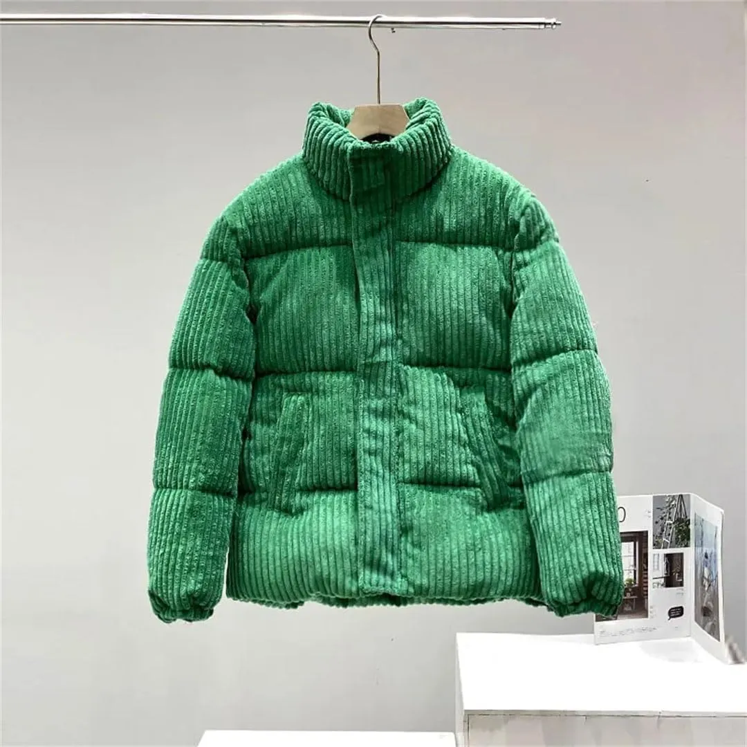 Male Thickened Retro Corduroy Jacket Padded Collar Casual Cotton-Padded Coat