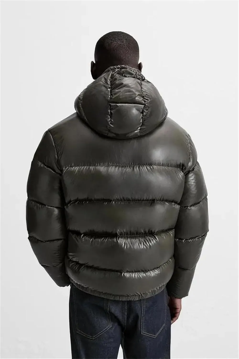 Men's Elegant Padded Coat Hooded Cotton Jacket Casual Fashion Loose Zipper Coat
