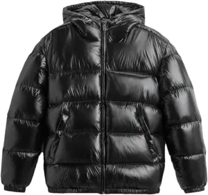 Men's Elegant Padded Coat Hooded Cotton Jacket Casual Fashion Loose Zipper Coat