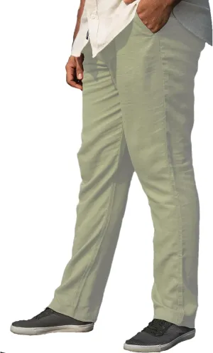 Men's Linen Blend Casual Lightweight Pants, Straight Legs, Functional, Comfortable Pants for a Relaxed Experience
