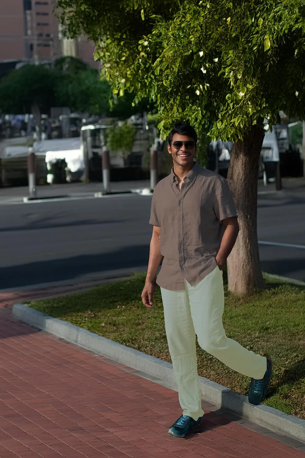 Men's Linen Blend Casual Lightweight Pants, Straight Legs, Functional, Comfortable Pants for a Relaxed Experience