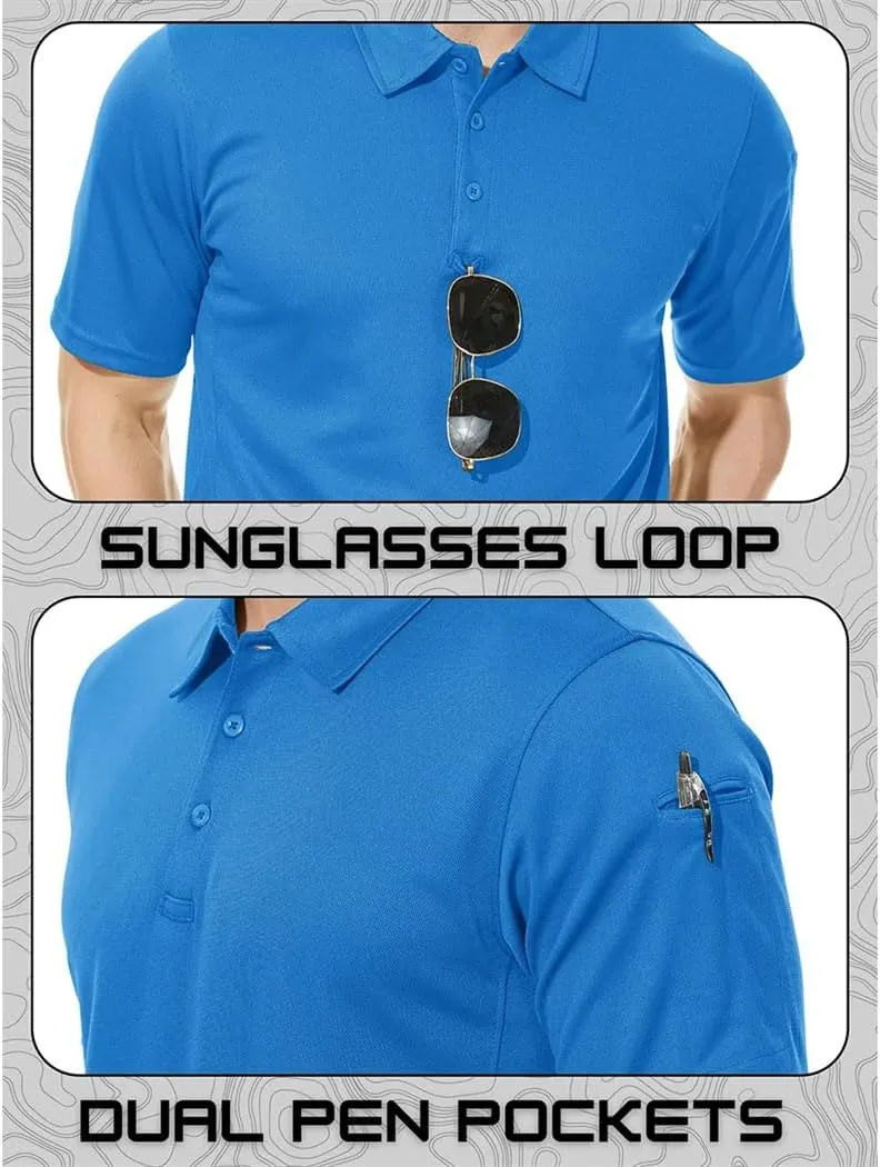Men's Quick Dry Sports Comfortable T-Shirt Short Sleeve Fit Collared Shirts Comfortable Breathable Tops