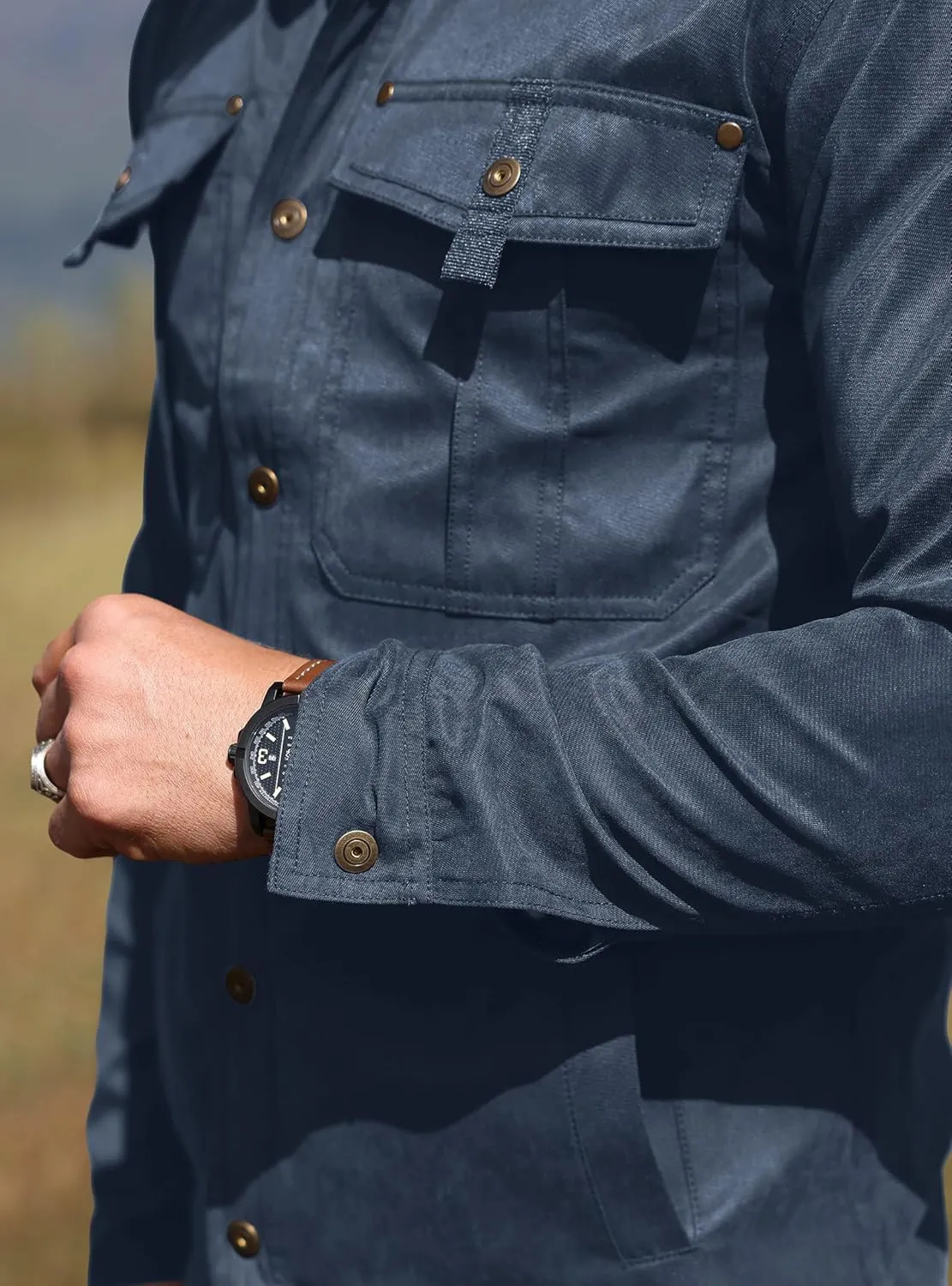 Men's Shirt Jacket Shacket with Flannel Lined Casual Snap Button Overshirt Western Cowboy Jackets Fall Clothing