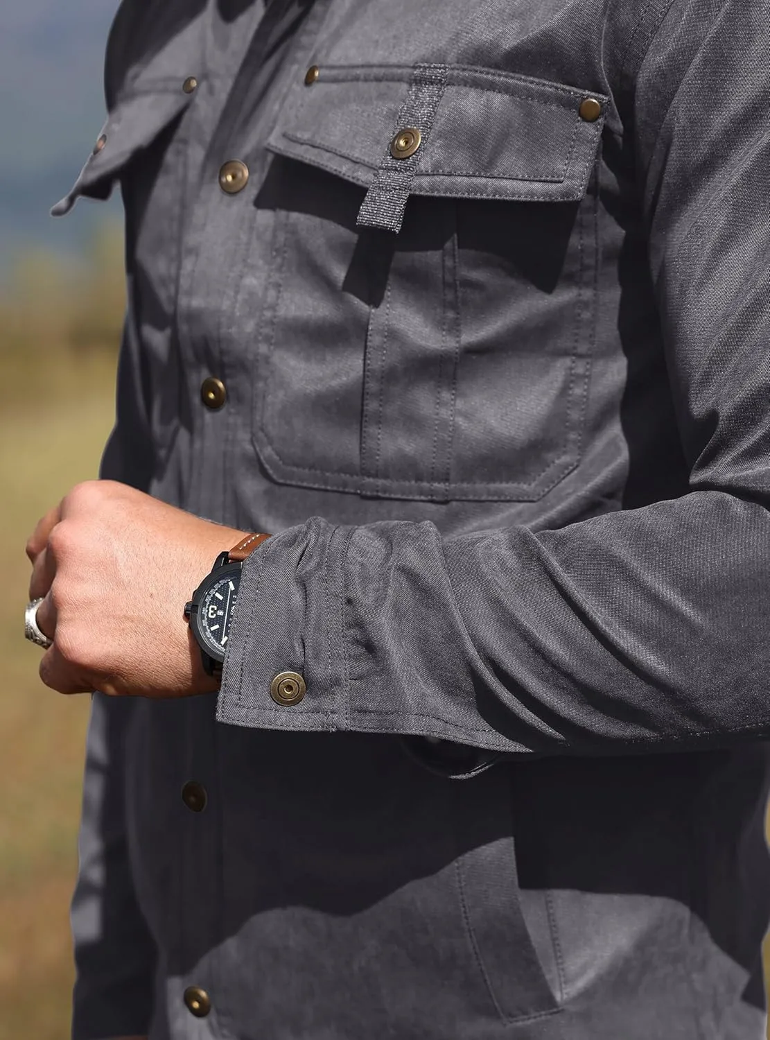 Men's Shirt Jacket Shacket with Flannel Lined Casual Snap Button Overshirt Western Cowboy Jackets Fall Clothing