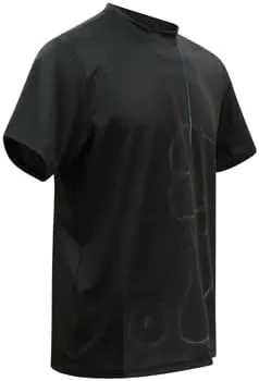 Mens Short Sleeve Black Classic T-Shirt Moisture Wicking Athletic Exercise Fitness Gym Workout Top