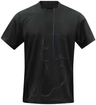 Mens Short Sleeve Black Classic T-Shirt Moisture Wicking Athletic Exercise Fitness Gym Workout Top