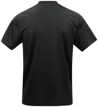 Mens Short Sleeve Black Classic T-Shirt Moisture Wicking Athletic Exercise Fitness Gym Workout Top