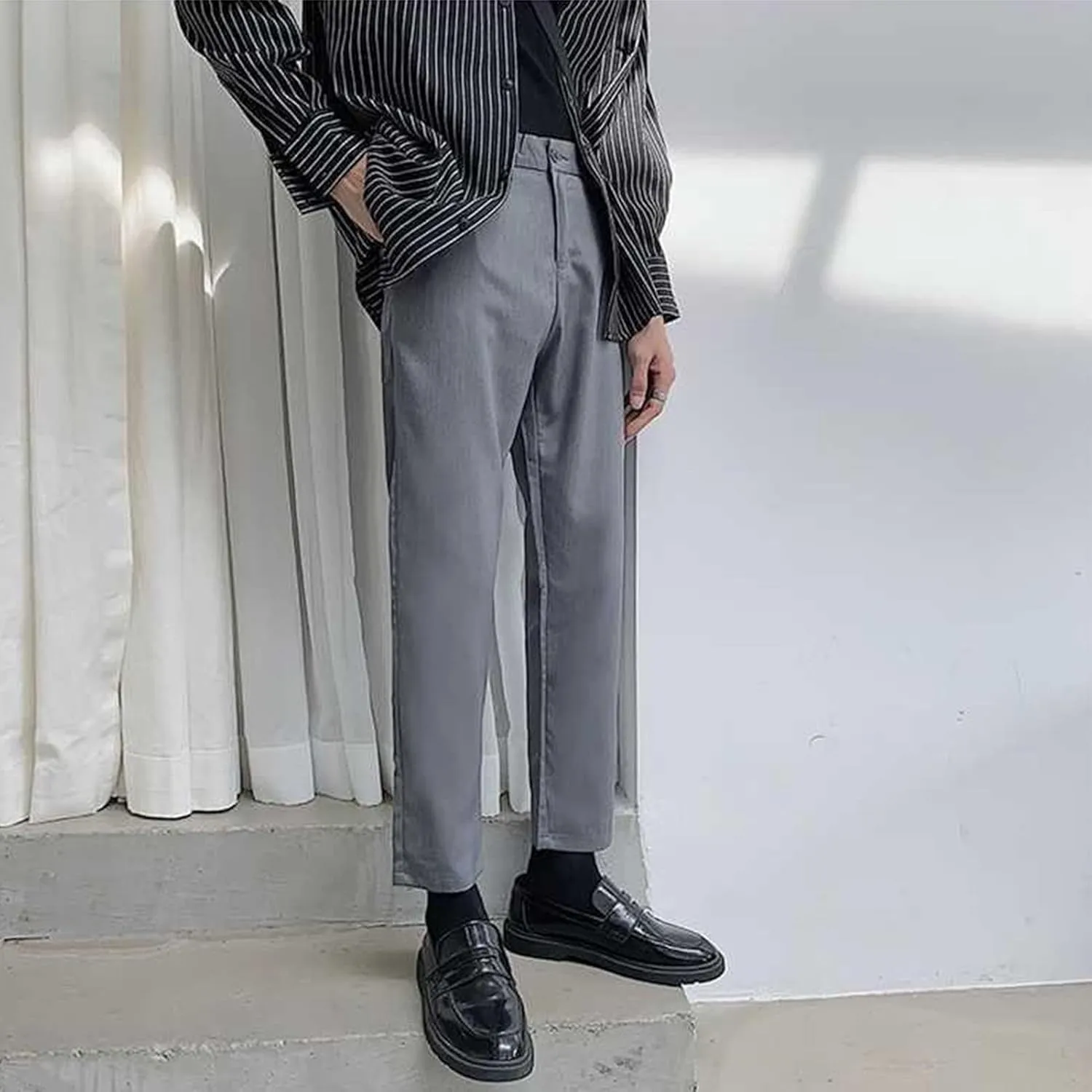 Men's Slim-Fit Casual Stretch Khaki Pant Classic Flat Front Stretch Solid Chino Deck Pant Relaxed Cargo Pant